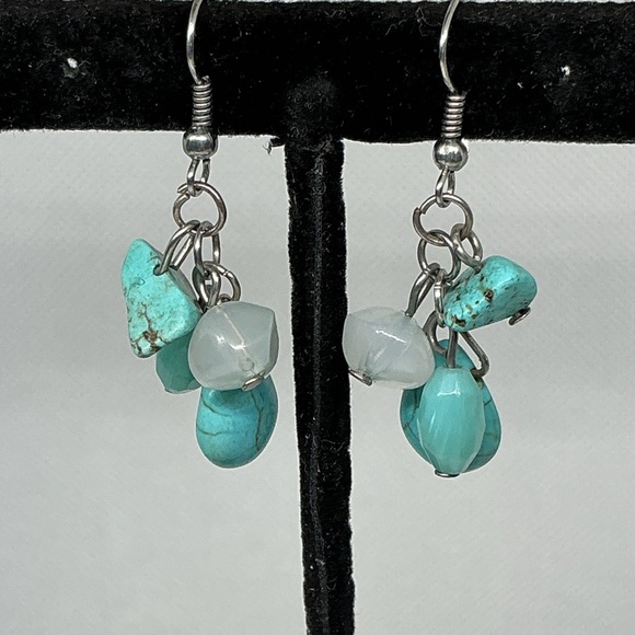 Vintage Boho Southwestern Earrings Lot Beaded Enamel Fringe Dangle Silver Tone - Picture 3 of 5